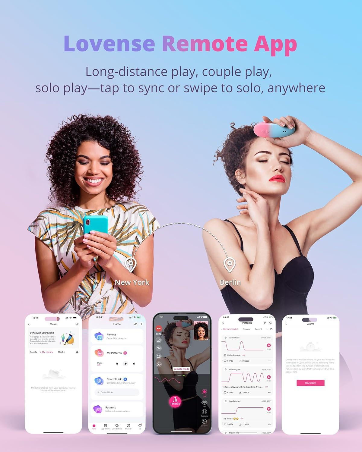 imageLOVENSE Tenera 2 PulseSense Sucking Vibrator AppControlled Clitoral Suction Stimulator Clitoris Nipples Vibrating Adult Sex Toys Games for Women Couples Pleasure