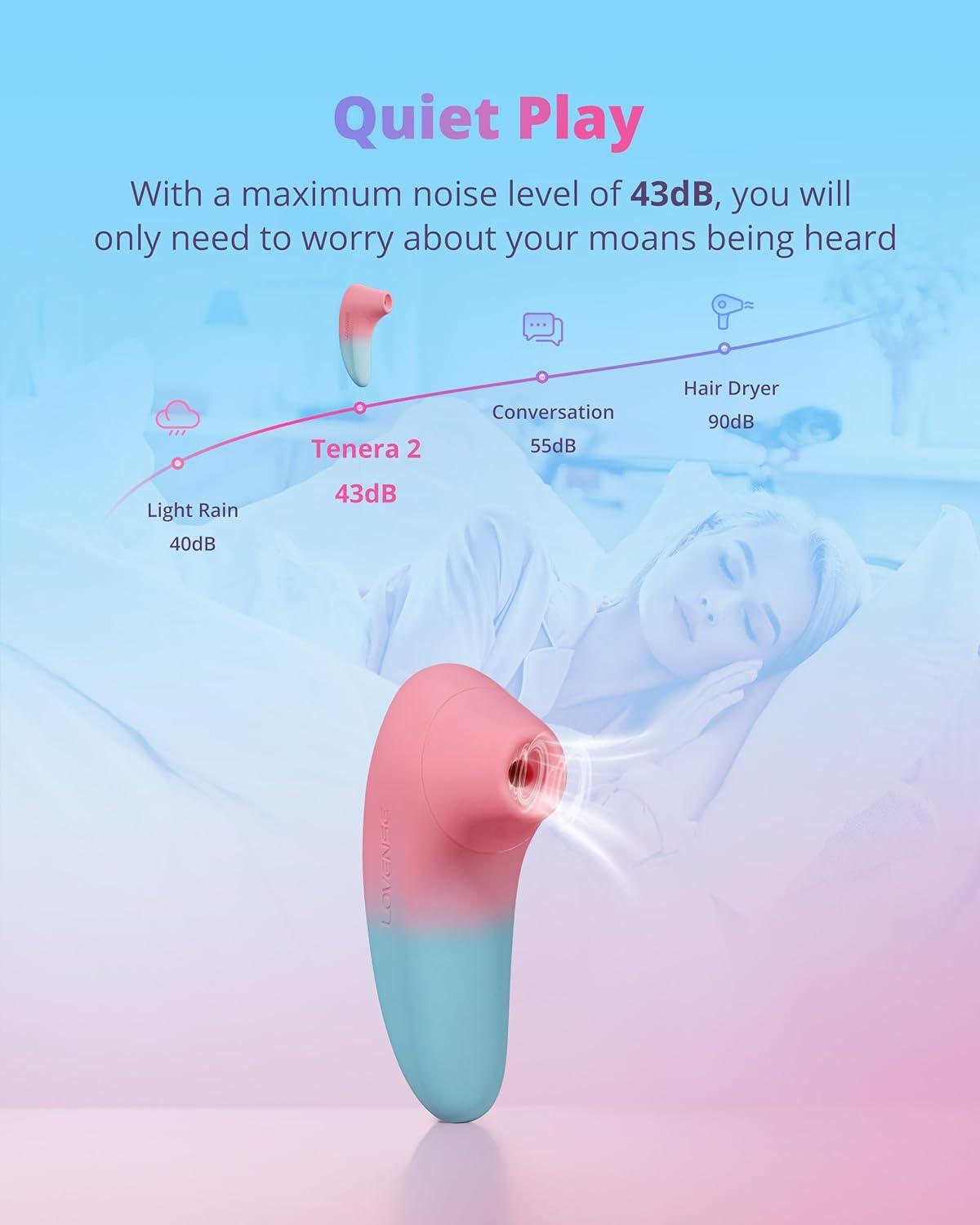 imageLOVENSE Tenera 2 PulseSense Sucking Vibrator AppControlled Clitoral Suction Stimulator Clitoris Nipples Vibrating Adult Sex Toys Games for Women Couples Pleasure