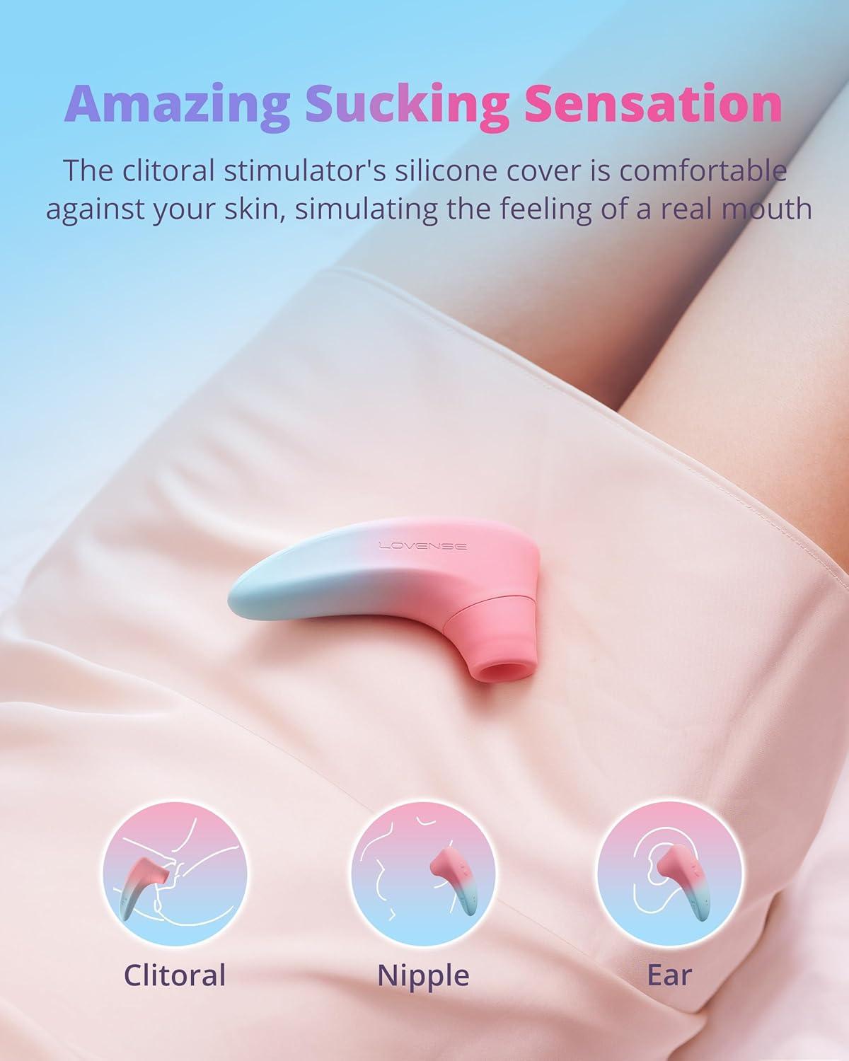 imageLOVENSE Tenera 2 PulseSense Sucking Vibrator AppControlled Clitoral Suction Stimulator Clitoris Nipples Vibrating Adult Sex Toys Games for Women Couples Pleasure