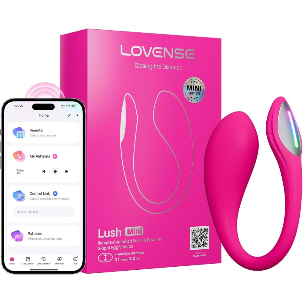 imageLOVENSE Lush Mini Discreet G Spot Vibrator Mini Powerful Remote Control Couples Sex Toys for Her 10000 Vibrations Modes Wearable Egg Vibrators for Beginner Waterproof Quiet Portable for Travel