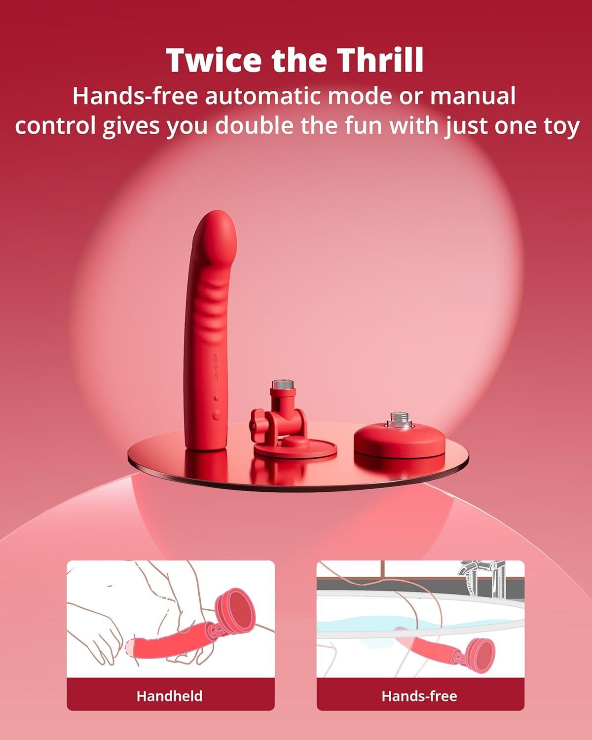 imageLOVENSE Mission 2 Dildo Machine Adjustable 180 Suction Cup Dildo App Remote Control Sex Machine for Women Powerful Vibration amp TouchSense Automatic Sex Toy for Couple