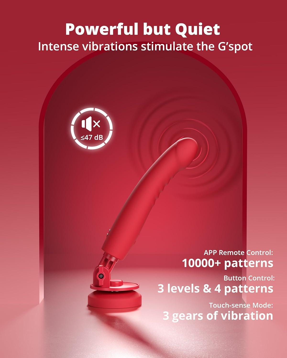 imageLOVENSE Mission 2 Dildo Machine Adjustable 180 Suction Cup Dildo App Remote Control Sex Machine for Women Powerful Vibration amp TouchSense Automatic Sex Toy for Couple