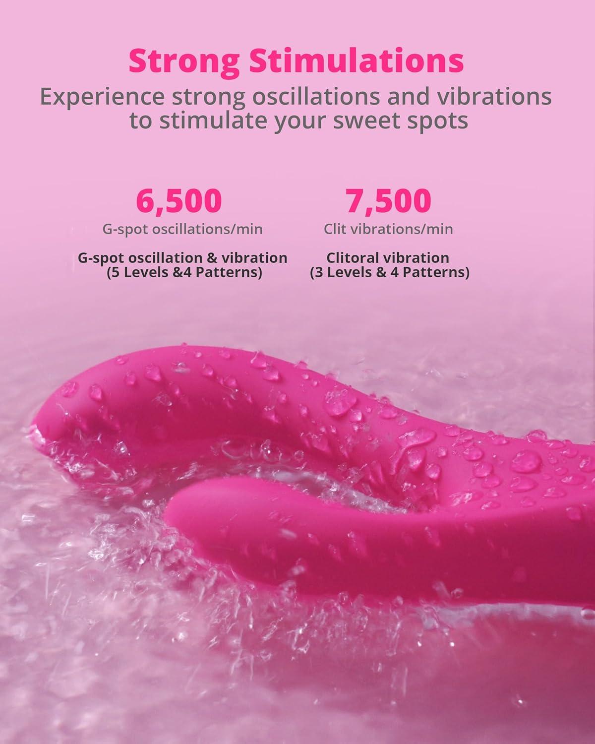 imageLOVENSE Osci 3 Rabbit Sex Toy Vibrator with APP ControlGspot Vibrator amp Oscillation Massager with Dual Motor for Clitoral StimulatorAdult Toys for Women Couple with Wireless Remote Control Vibrator