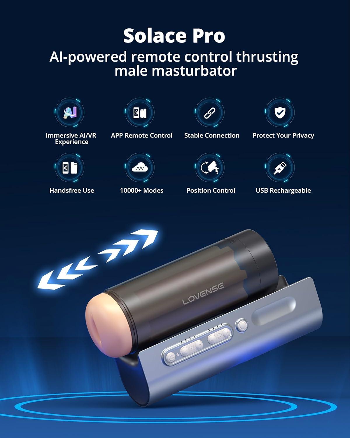 imageLOVENSE Solace Pro Automatic Male MasturbatorApp Remote Control Thrusting Blowjob Machine LOVENSE Personal Lubricant Privacy WaterBased lube NonSticky Lubrication for Men Women and Couples