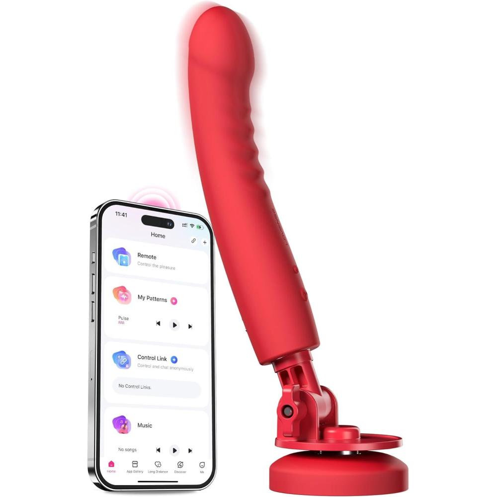imageLOVENSE Mission 2 Dildo Machine Adjustable 180 Suction Cup Dildo App Remote Control Sex Machine for Women Powerful Vibration amp TouchSense Automatic Sex Toy for Couple