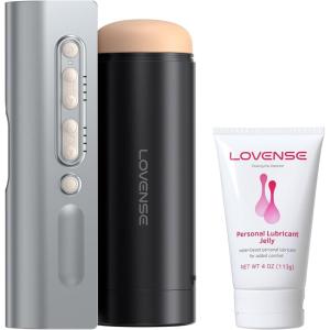 LOVENSE Solace Pro Automatic Male Masturbator,App Remote Control Thrusting Blowjob Machine + LOVENSE Personal Lubricant Privacy Water-Based lube Non-Sticky Lubrication for Men, Women and Couples