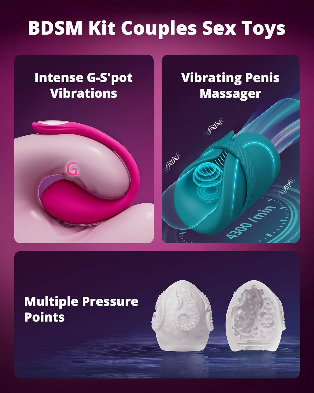 imageLOVENSE Lover Set 2026 App Controlled Couples Kit Waterproof BodySafe Lush 4 Wearable Vibrator Gush 2 Male Masturbator and Accessories Long Distance Relationship Toys Premium Couples Gift Set
