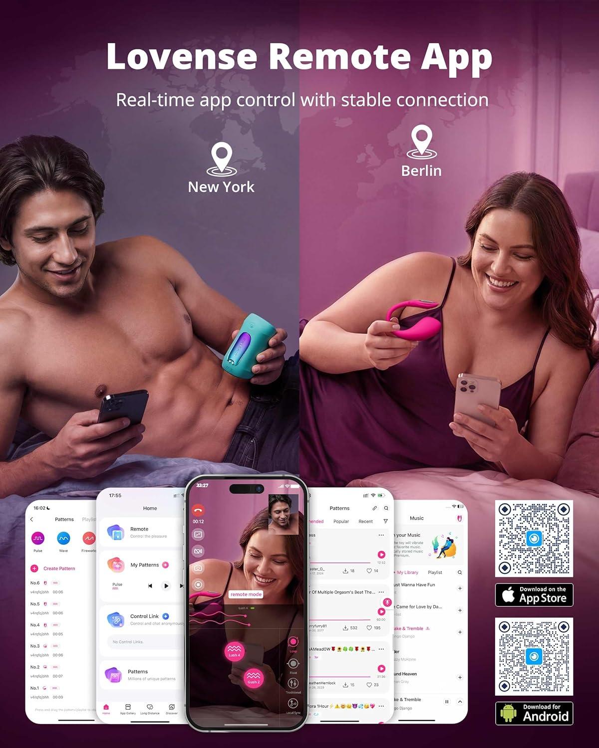 imageLOVENSE Lover Set 2026 App Controlled Couples Kit Waterproof BodySafe Lush 4 Wearable Vibrator Gush 2 Male Masturbator and Accessories Long Distance Relationship Toys Premium Couples Gift Set