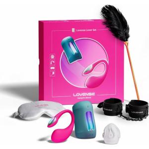 LOVENSE Lover Set – 2026 App Controlled Couples Kit, Waterproof Body-Safe Lush 4 Wearable Vibrator, Gush 2 Male Masturbator and Accessories, Long Distance Relationship Toys, Premium Couples Gift Set