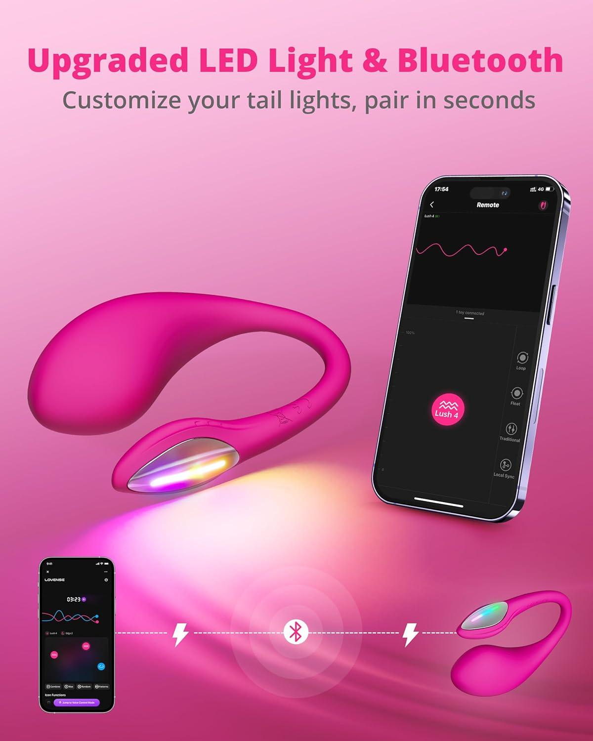 imageLOVENSE Lush 4 Wearable GSpot Vibrator Adult Sex Toys amp Games with LED Light LOVENSE Velvo Rabbit Vibrator with Rotating Beads Powerful GSpot amp Clit Vibrator for Women