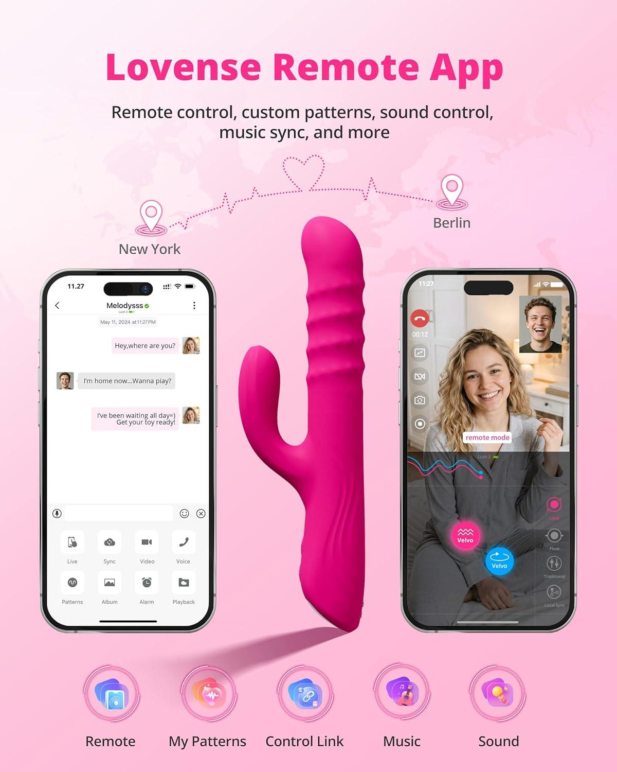 imageLOVENSE Lush 4 Wearable GSpot Vibrator Adult Sex Toys amp Games with LED Light LOVENSE Velvo Rabbit Vibrator with Rotating Beads Powerful GSpot amp Clit Vibrator for Women