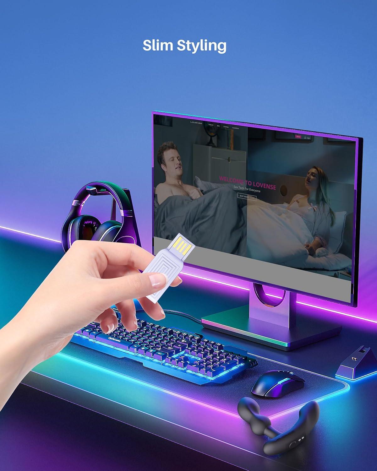 imageLOVENSE Solace Pro Automatic Male Masturbator Thrusting Male Stroker LOVENSE Dongle USB Adapter