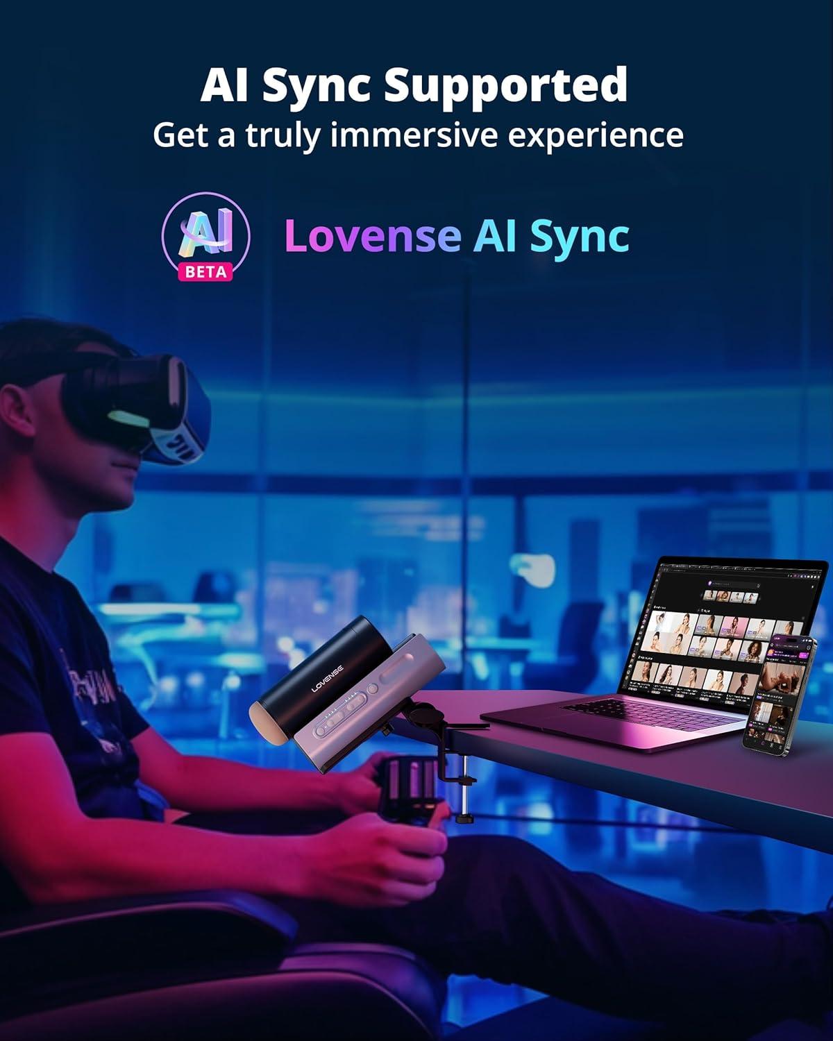 imageLOVENSE Solace Pro Automatic Male Masturbator Thrusting Male Stroker LOVENSE Dongle USB Adapter