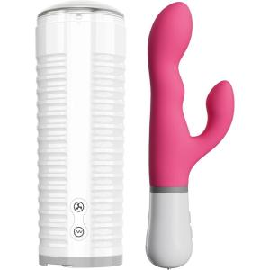 LOVENSE Max 2 Male Masturbator Cup Sex Toys for Men+ LOVENSE Nora Rabbit Vibrator Sex Toys for Women with Remote Control Long Distance Vibrator for Couples Pleasure