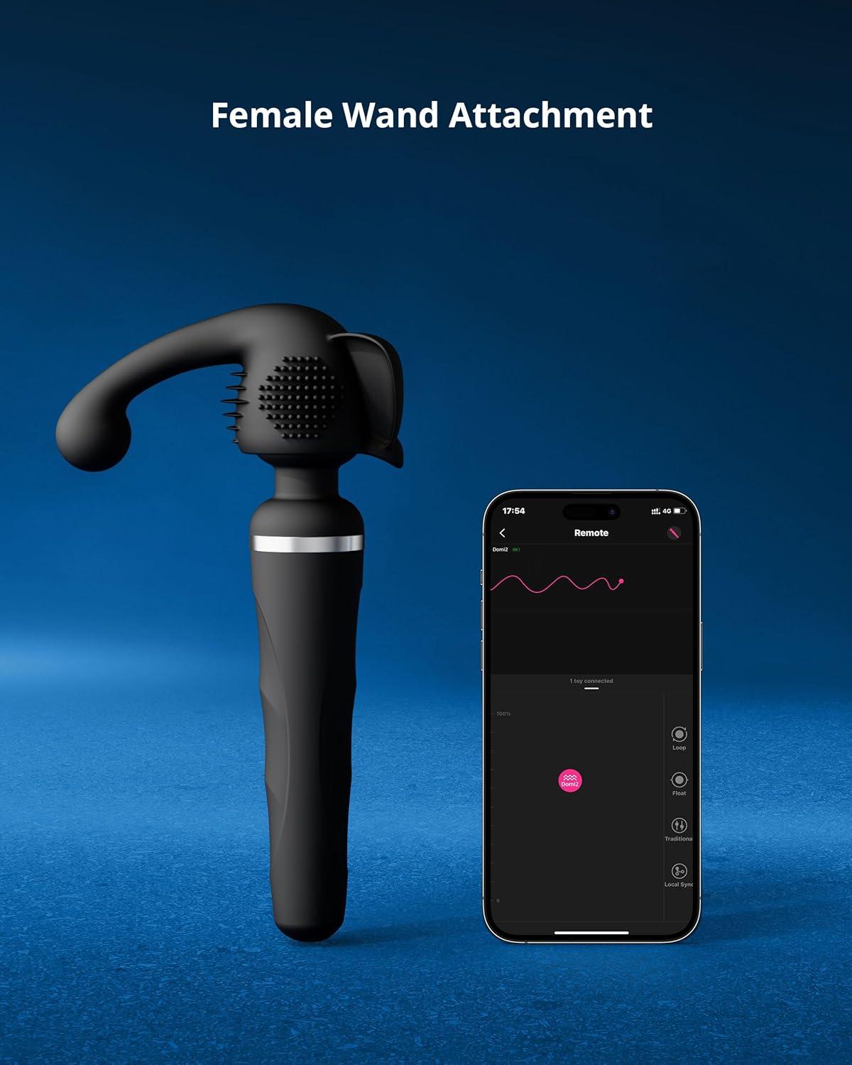 imageLOVENSE Domi 2 Vibrator Wand Massager Clitoral Sex Toy for Female Domi 2 Wand Vibrator Attachment for Women Gift Kit for Women Couples Pleasure
