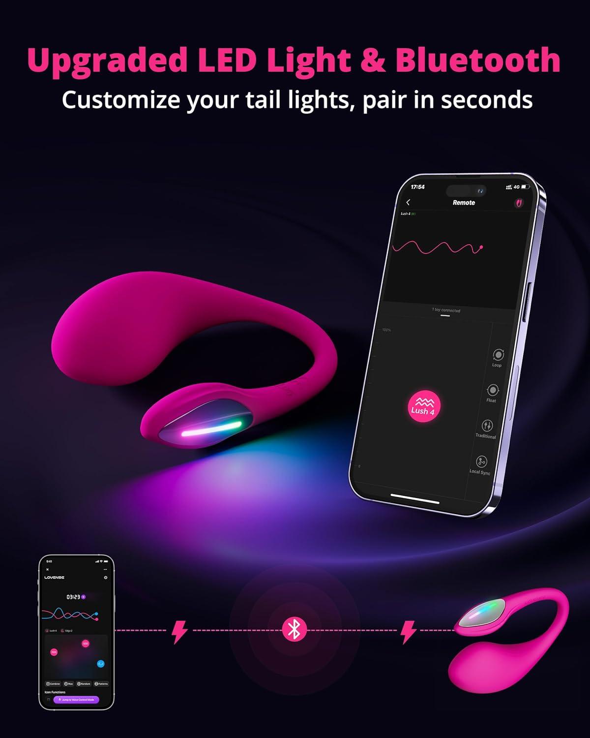 imageLOVENSE Lush 4 Remote Control Wearable Gspot Egg Vibrator for Women LOVENSE Hush 2 1 in Butt Plug Anal Vibrator for Women Couple