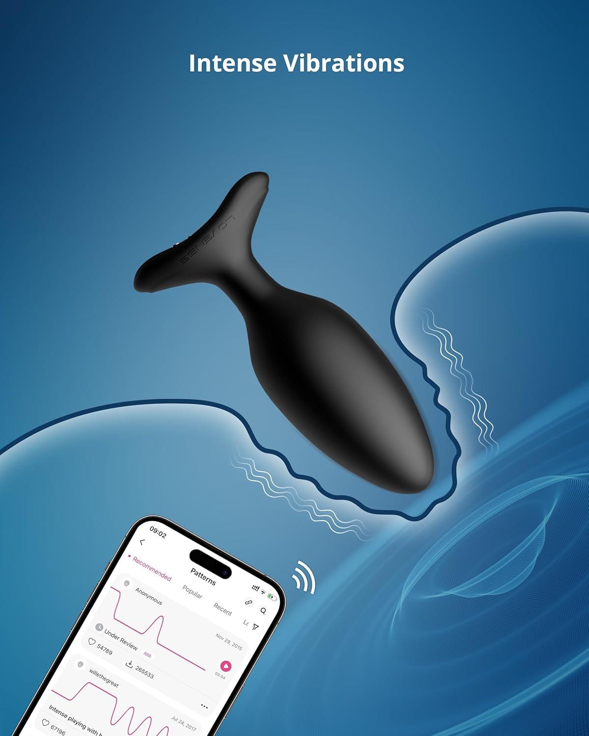 imageLOVENSE Lush 4 Remote Control Wearable Gspot Egg Vibrator for Women LOVENSE Hush 2 175in Butt Plug Anal Vibrator for Women Couple