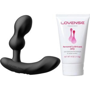 LOVENSE Edge 2 Prostate Massager Vibrator Sex Toys for Men + LOVENSE Personal Lubricant Privacy Water-Based lube Non-Sticky Lubrication for Men, Women and Couples
