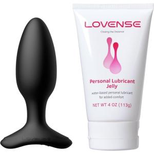 LOVENSE Hush 2 Butt Plug Vibrator 1.5″ Anal Plug Sex Toys + LOVENSE Personal Lubricant Privacy Water-Based lube Non-Sticky Lubrication for Men, Women and Couples