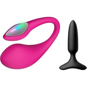 LOVENSE Lush 4 Remote Control Wearable G-spot Egg Vibrator for Women + LOVENSE Hush 2 1 in Butt Plug Anal Vibrator for Women, Couple