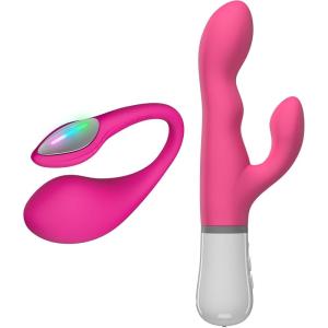 LOVENSE Lush 4 Wearable G-spot Vibrator Adult Sex Toys & Games with LED Light + LOVENSE Nora Rabbit Vibrator with Dual Motor Clitoral Stimulator Dildo Massager for Couple Play