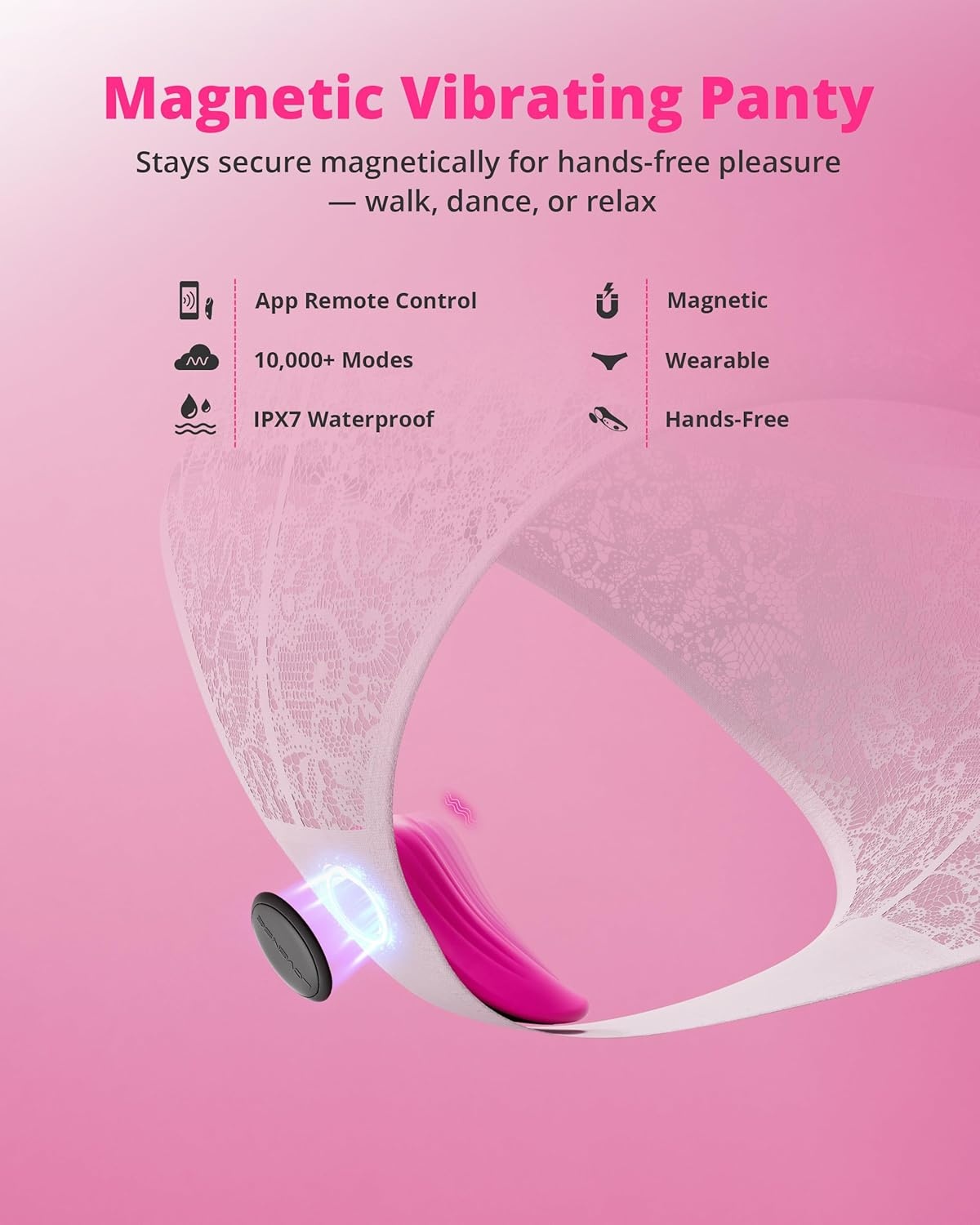 image:imageLOVENSE Ferri Wearable Magnetic Vibrating Panties for Women LOVENSE Gemini Vibrating Nipple Clamps Adjustable Nipple Stimulator for Women Men Couple Play