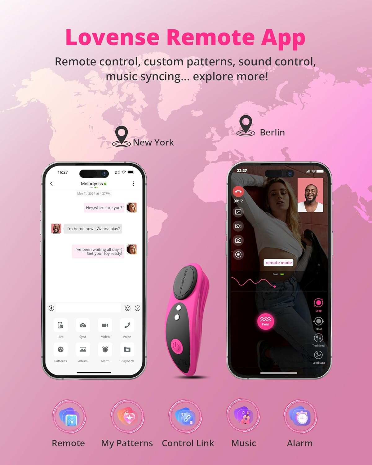 image:imageLOVENSE Ferri Wearable Magnetic Vibrating Panties for Women LOVENSE Gemini Vibrating Nipple Clamps Adjustable Nipple Stimulator for Women Men Couple Play