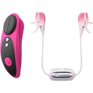 LOVENSE Ferri Wearable Magnetic Vibrating Panties for Women + LOVENSE Gemini Vibrating Nipple Clamps Adjustable Nipple Stimulator for Women Men Couple Play